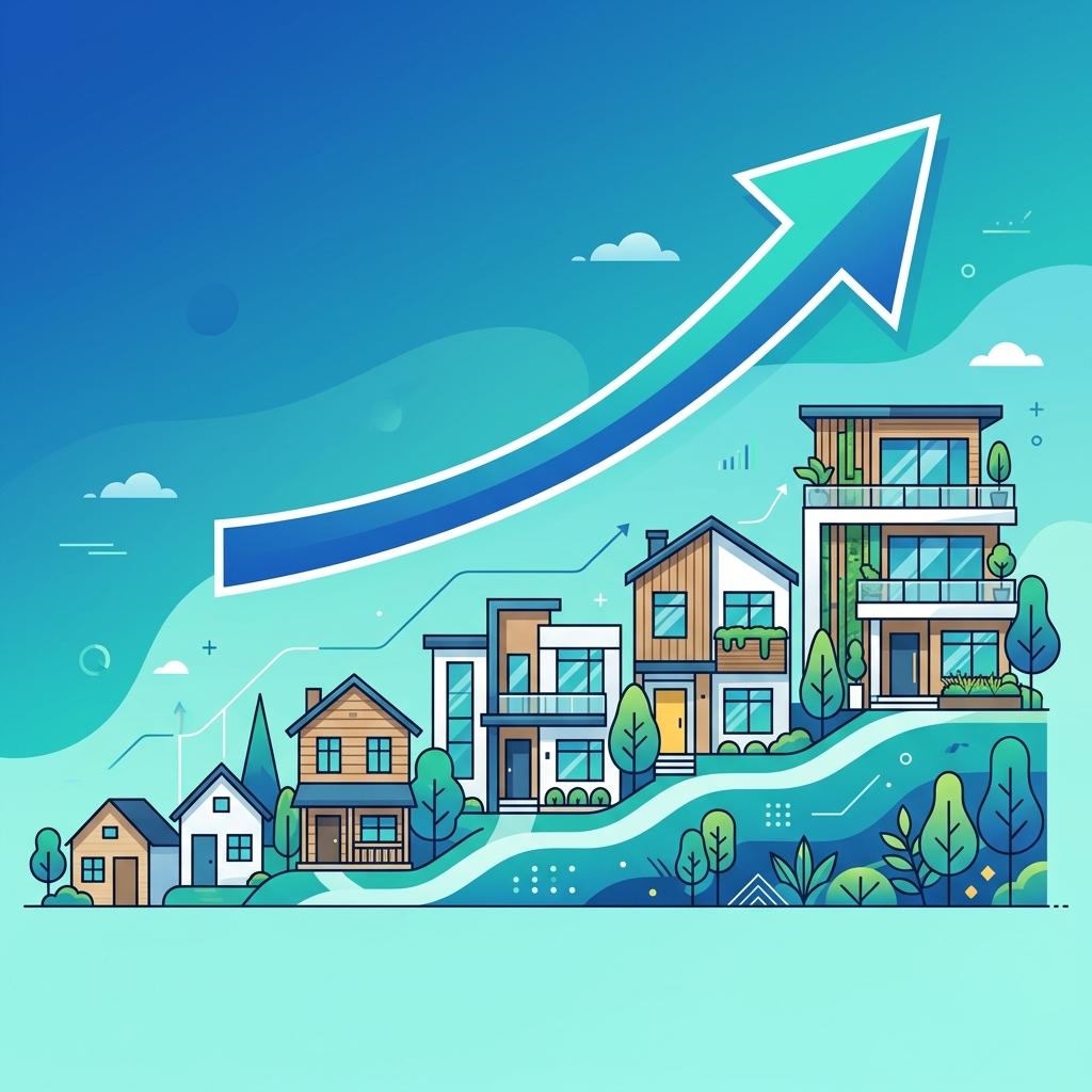 Real estate investment portfolio growth concept